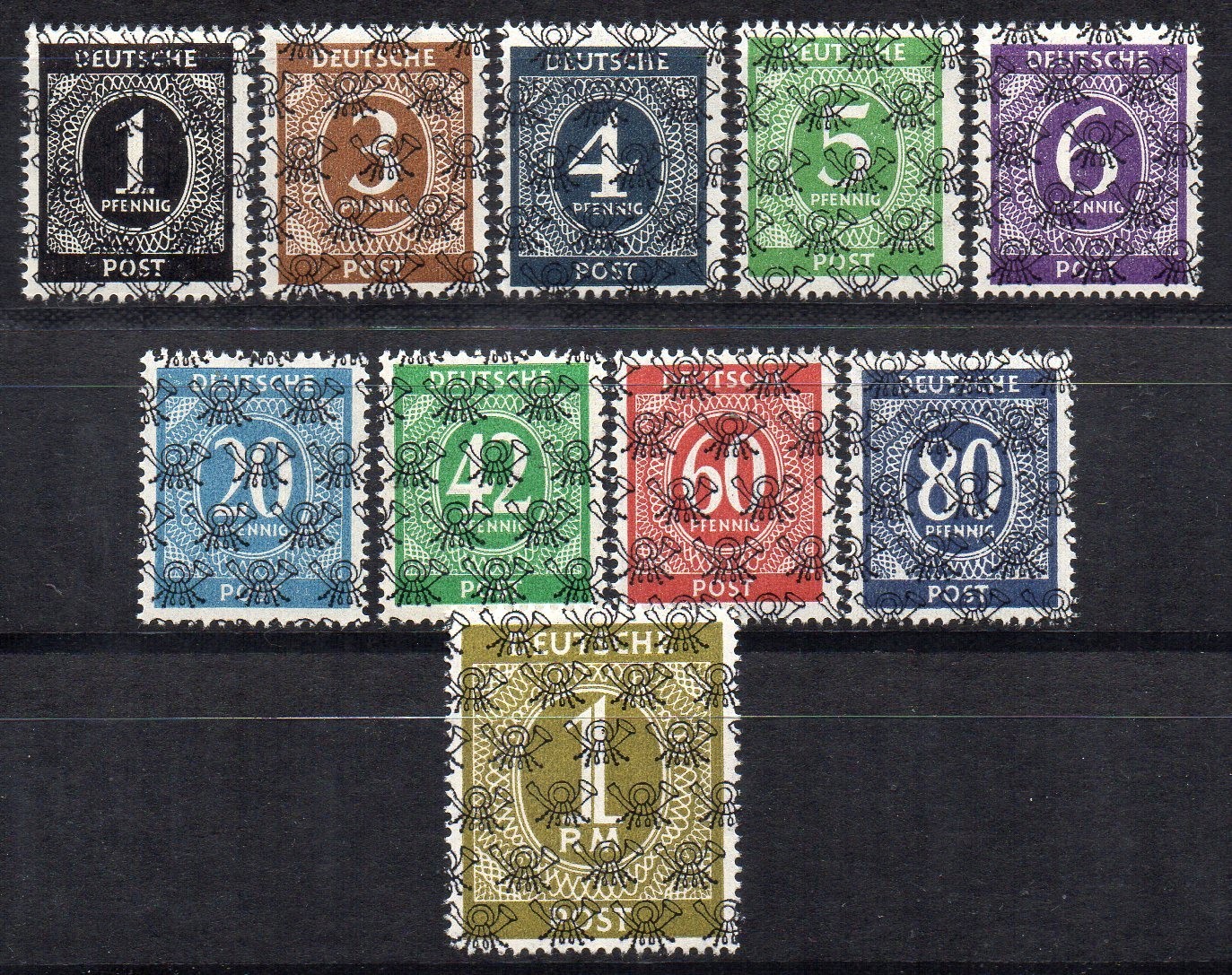 GERMANY-USA BRITISCHE ZONE 1948 Sc.I-II-IXII Cv.1700 € MNH SIGNED