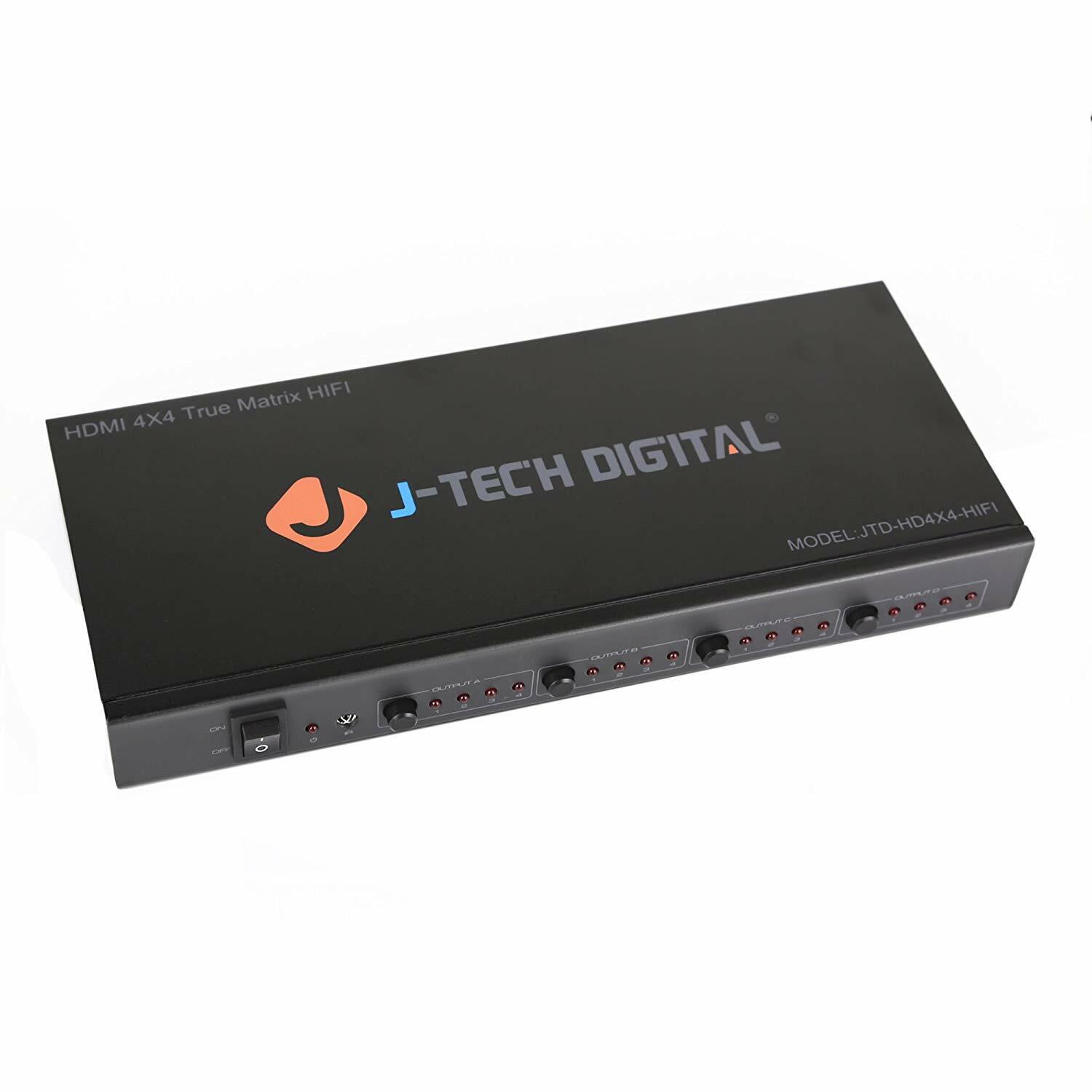 J-Tech Digital ProAV Ultra HD 4K HDMI 4 X 4 Matrix Switcher 4 supports 4K x 2K