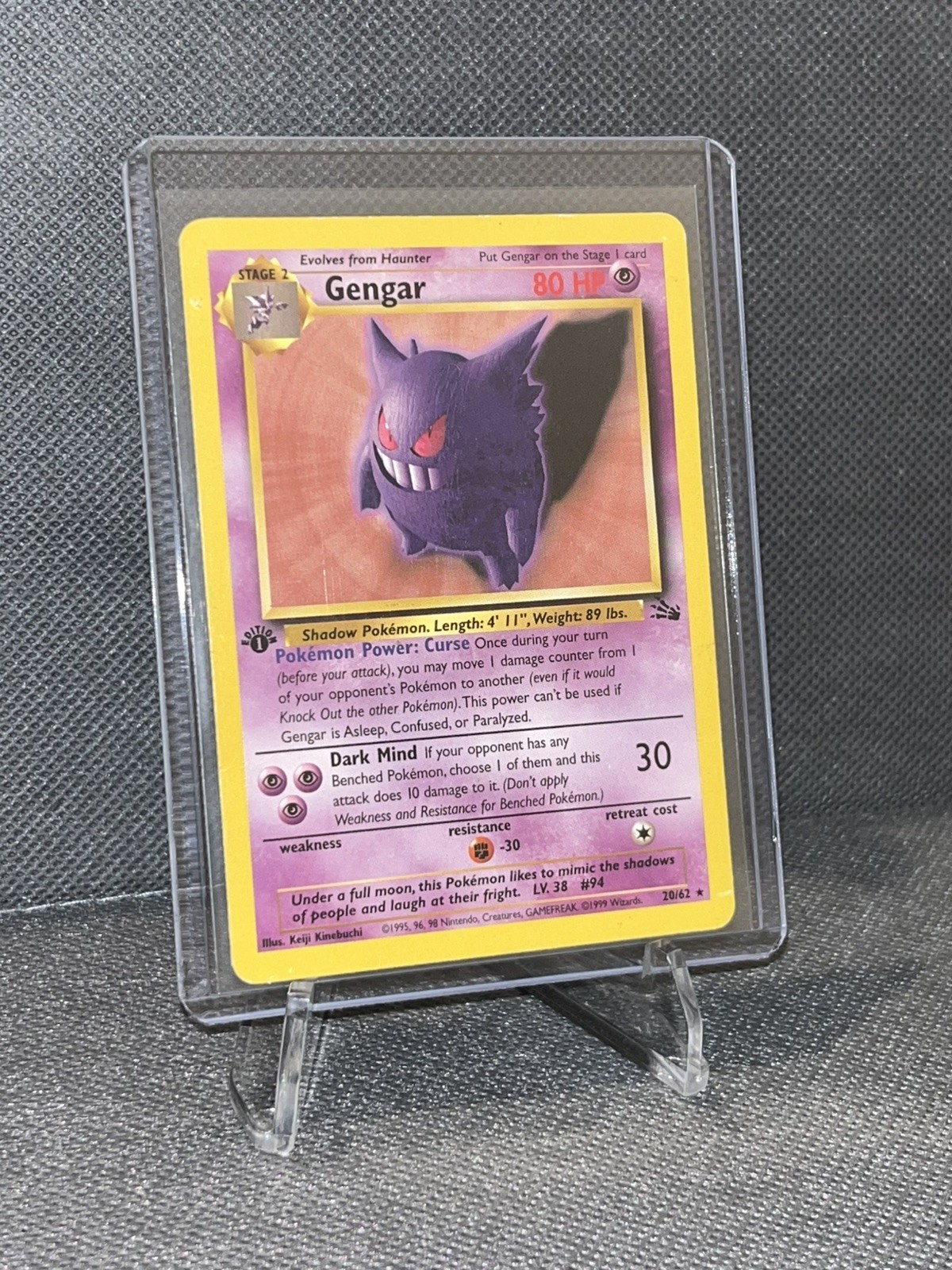Gengar 20/62 Fossil Regular (HP - Crease)