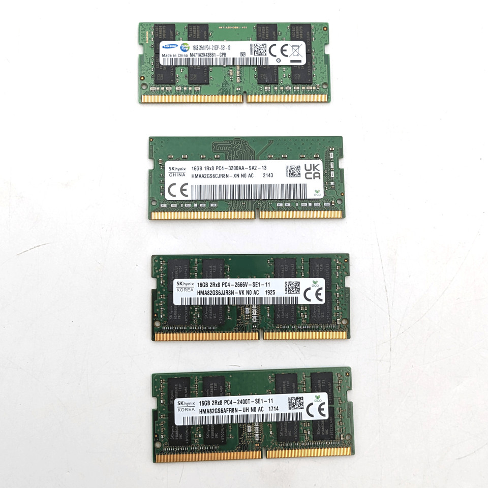 New LOT 4 x 16GB Samsung / Hynix / Others DDR4 SODIMM RAM Memory 64GB TOTAL