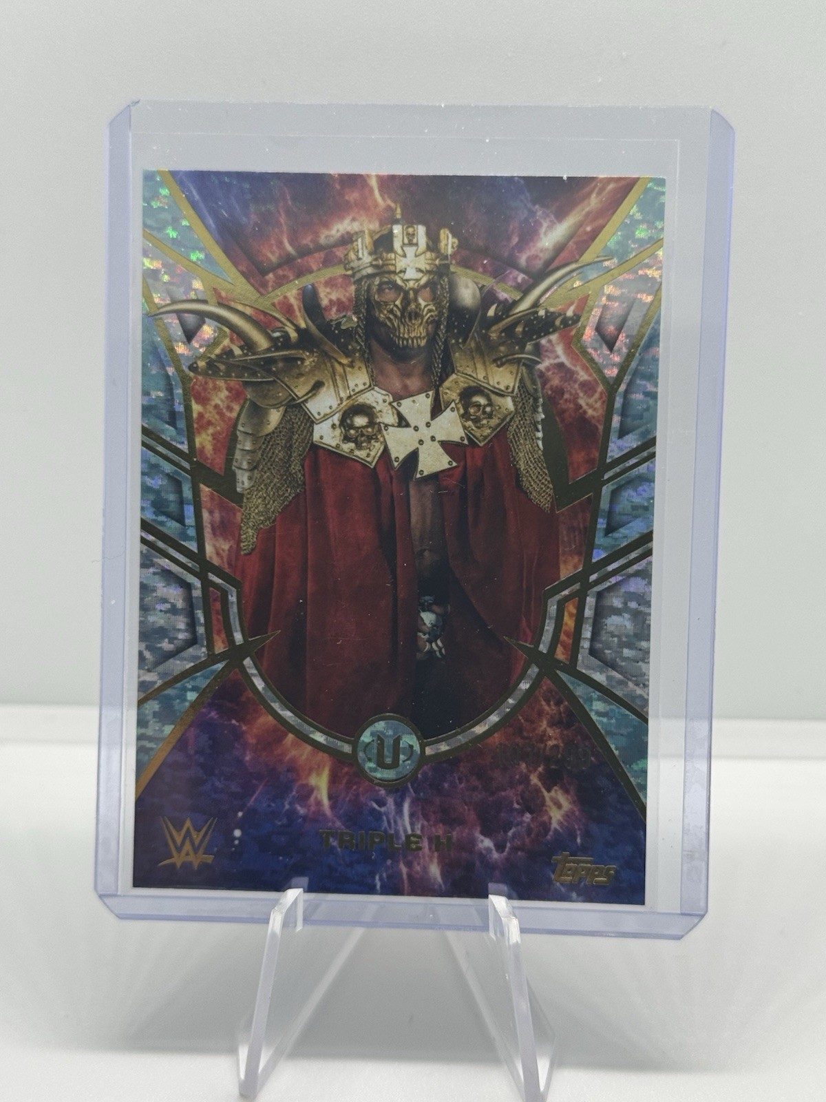 2026 Topps Universe WWE- Triple H Grand Entrances Aqua Speckle /299 2026 Topps Universe WWE- Triple H Grand Entrances Aqua Speckle /299