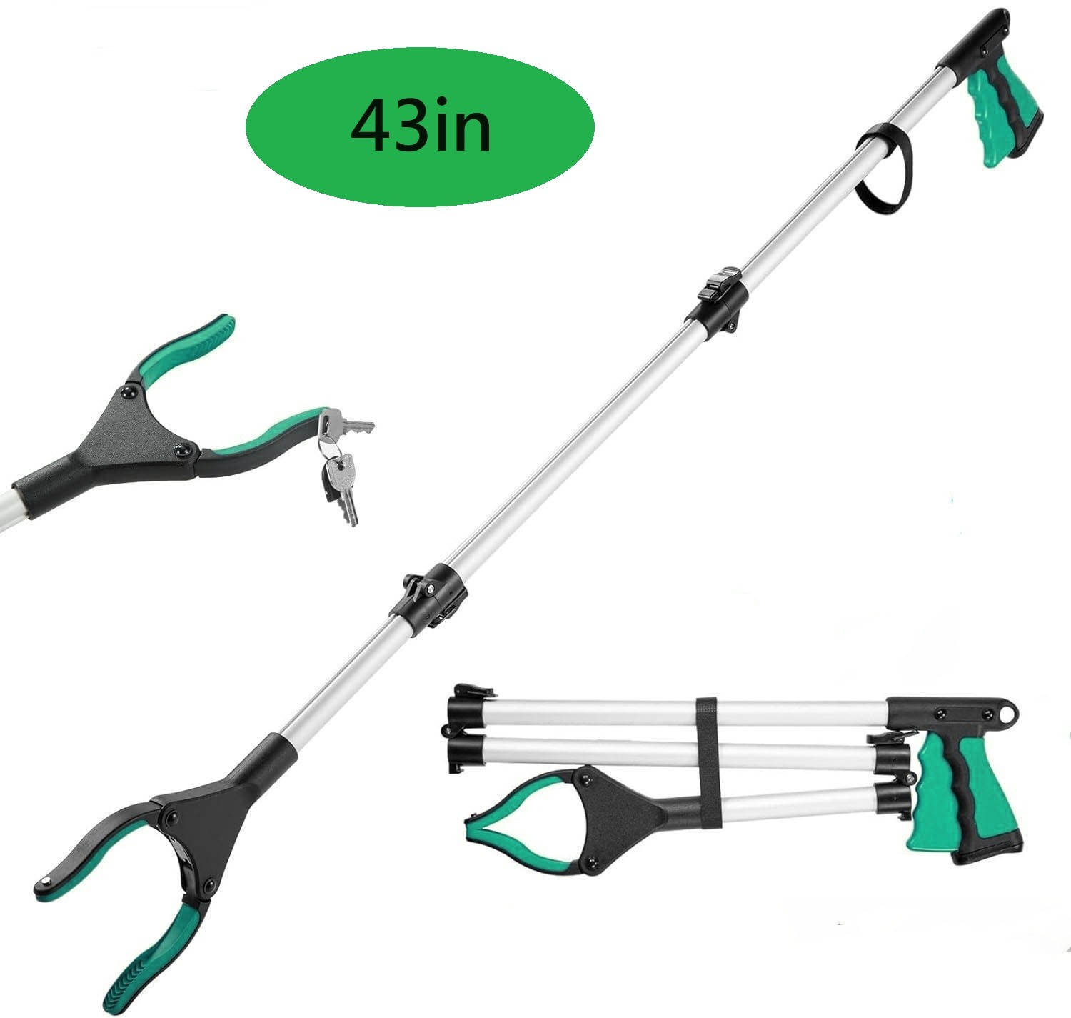 43 Inch Extra Long Grabber Reacher Tool Foldable Reacher Grabber Pickup Tool lv