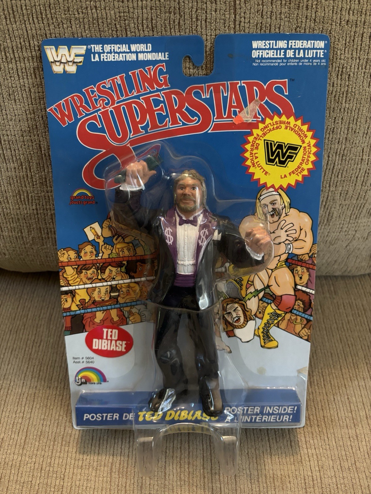 LJN WWF Wrestling Superstars Million Dollar Man Ted DiBiase MOC Grand Toys Card