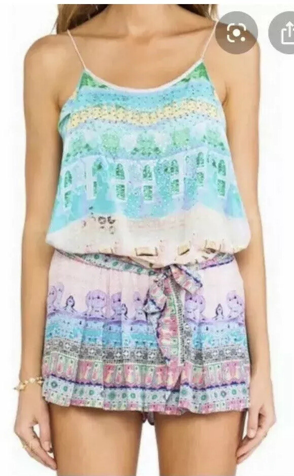 Camilla Franks Jodphur Pastel Shoestring Playsuit Size 2 12 Medium $4 EXPRESS