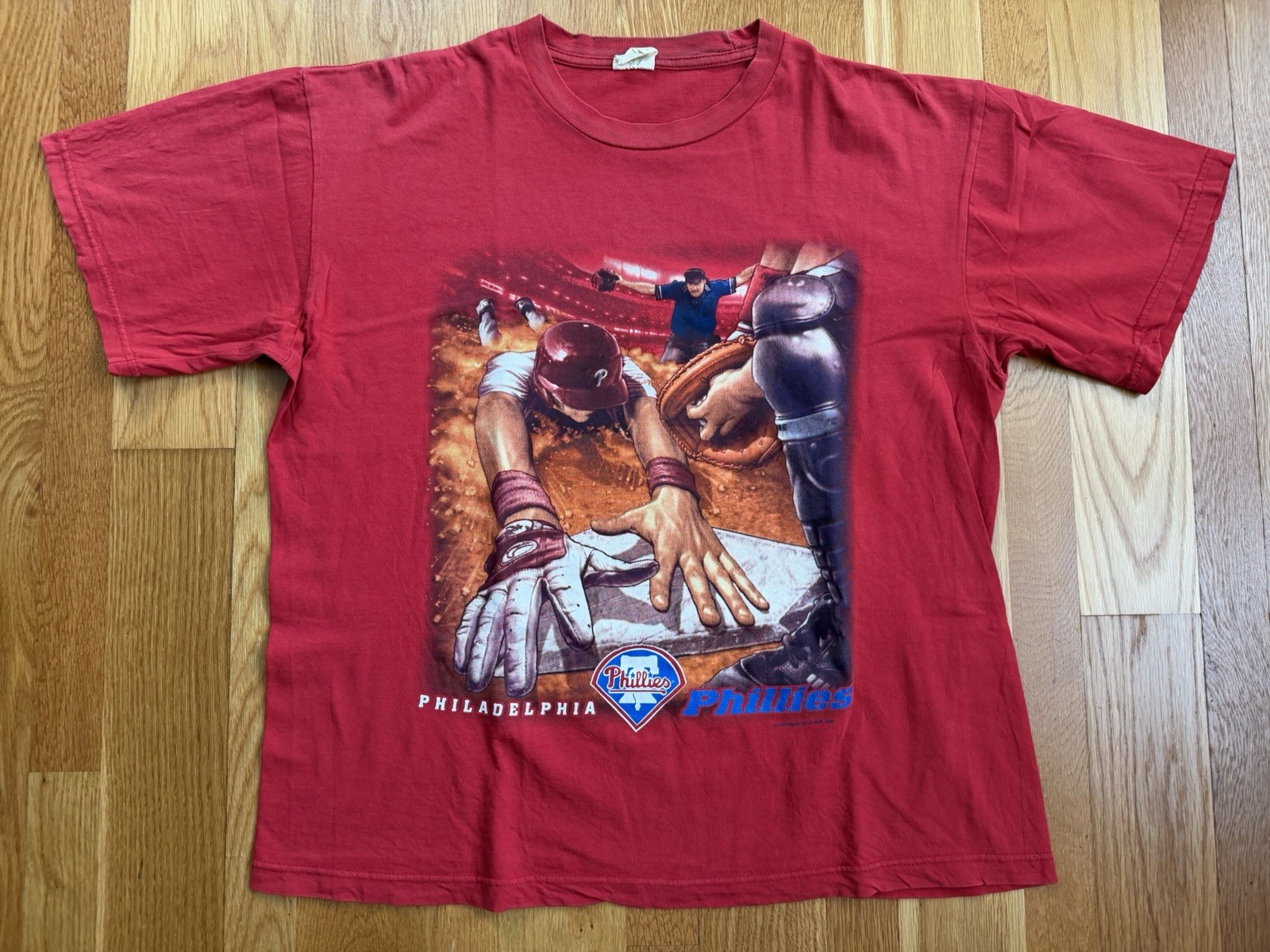 Vintage 90s Philadelphia Phillies T Shirt MLB Baseball Mens XL Rare 1999