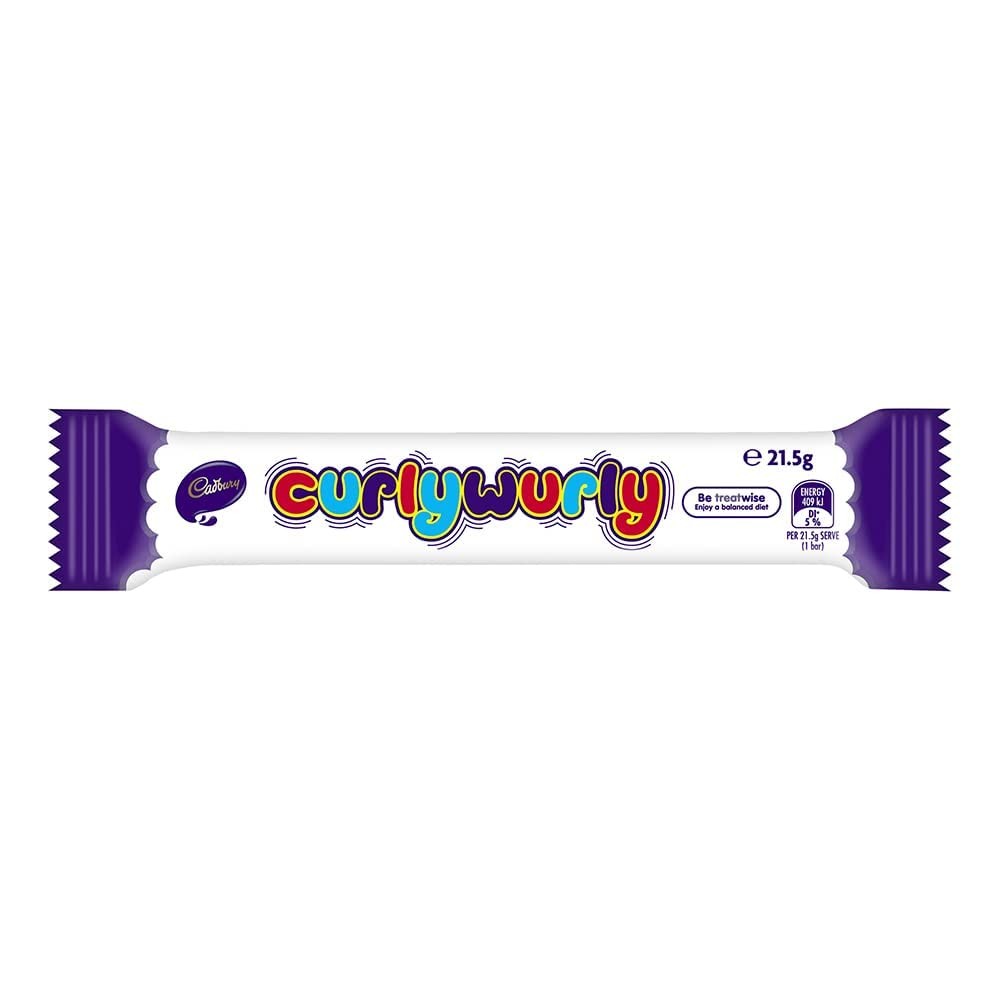 Cadbury Curly Wurly British Chocolate Bar 21.5g x 10 Bar