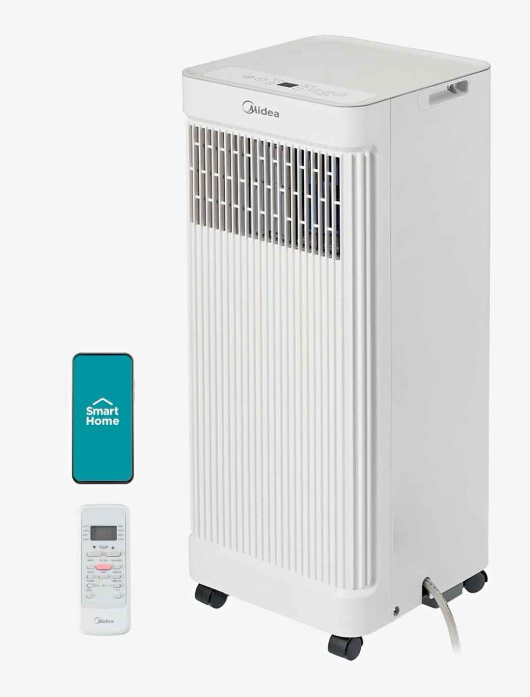 Midea 10,000 BTU Portable Air Conditioner White Remote Smart Home Alexa 115V