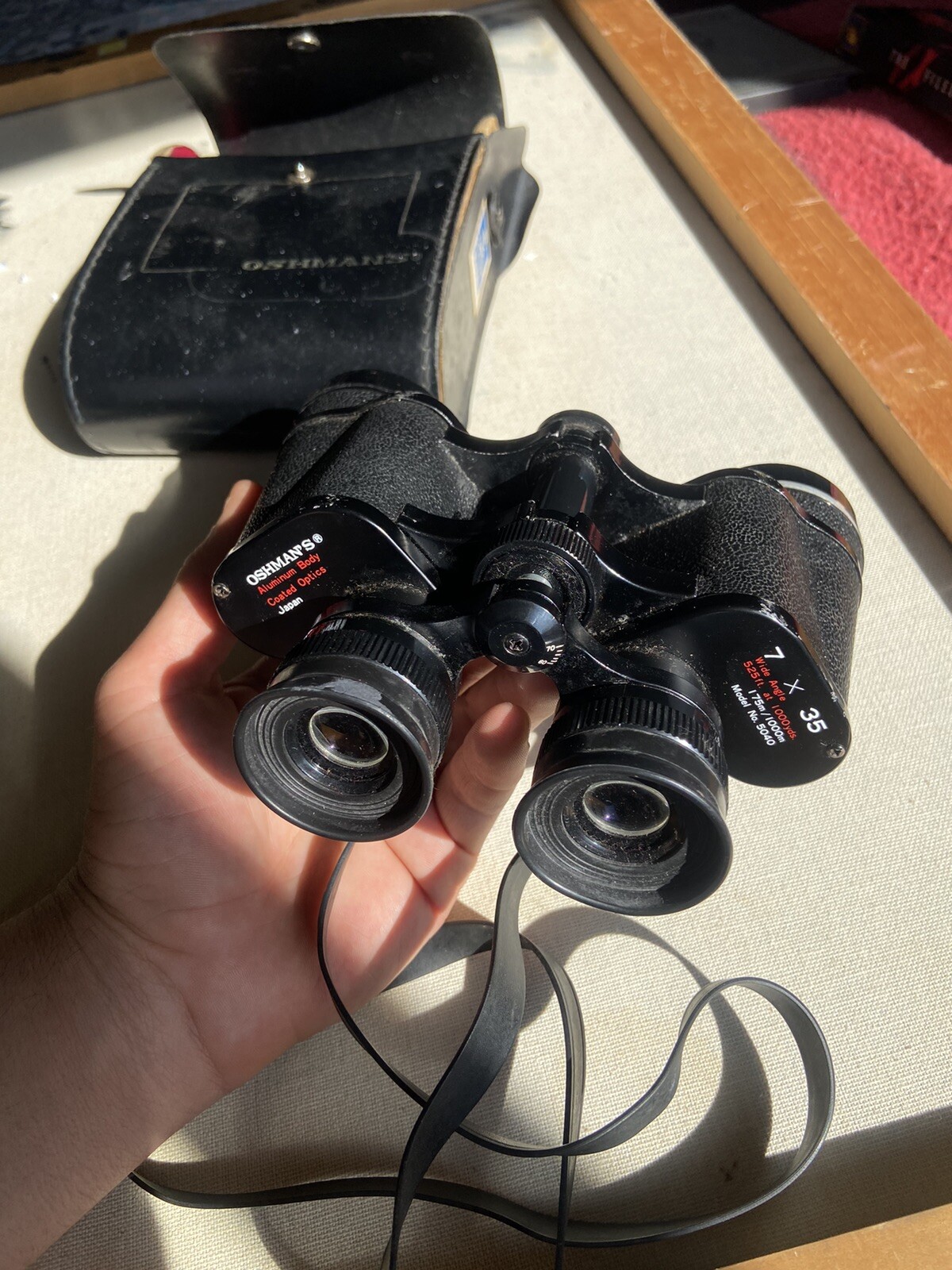 Vintage Oshman\'s 7-35 Binoculars w/ Case Vintage Oshman\'s 7-35 Binoculars w/ Case
