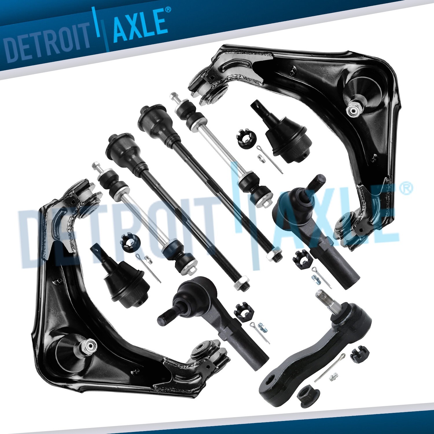11pc Front Upper Control Arms Ball Joints Tie Rods Kit for Chevy Silverado 2500