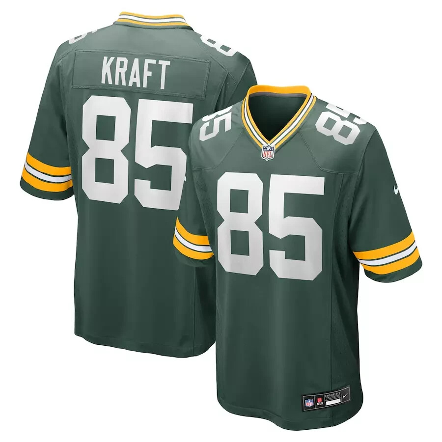 NWT Men's #85 Tucker Kraft Green/Rush Green/White Stitched Jersey Three Colors==