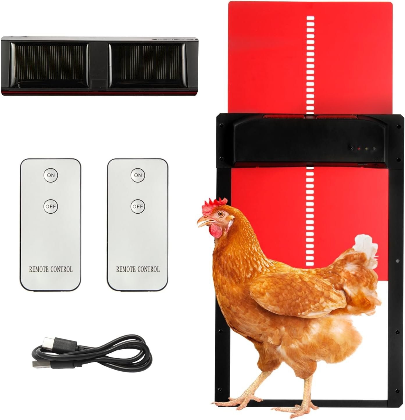 Automatic Chicken Door by COWEHUN - Solar Powered & USB Rechargeable Chicken Coo