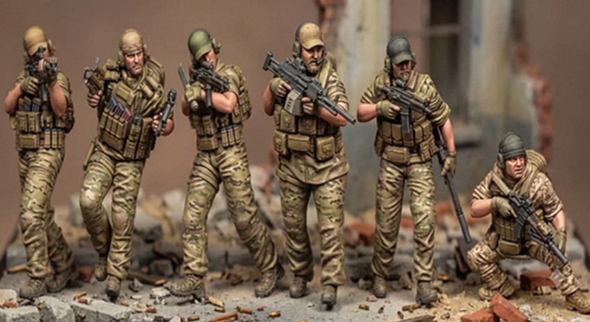1/35 Scale Private Armed Squad 6 Figures Unpainted Model Kit Resin Printed Toys 1/35 Scale Private Armed Squad 6 Figures Unpainted Model Kit Resin Printed Toys