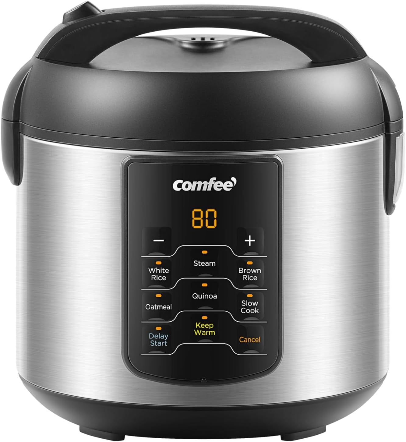 COMFEE\' Compact Rice Cooker, 6-in-1 Stainless Steel Multi Cooker, Slow Cooker...