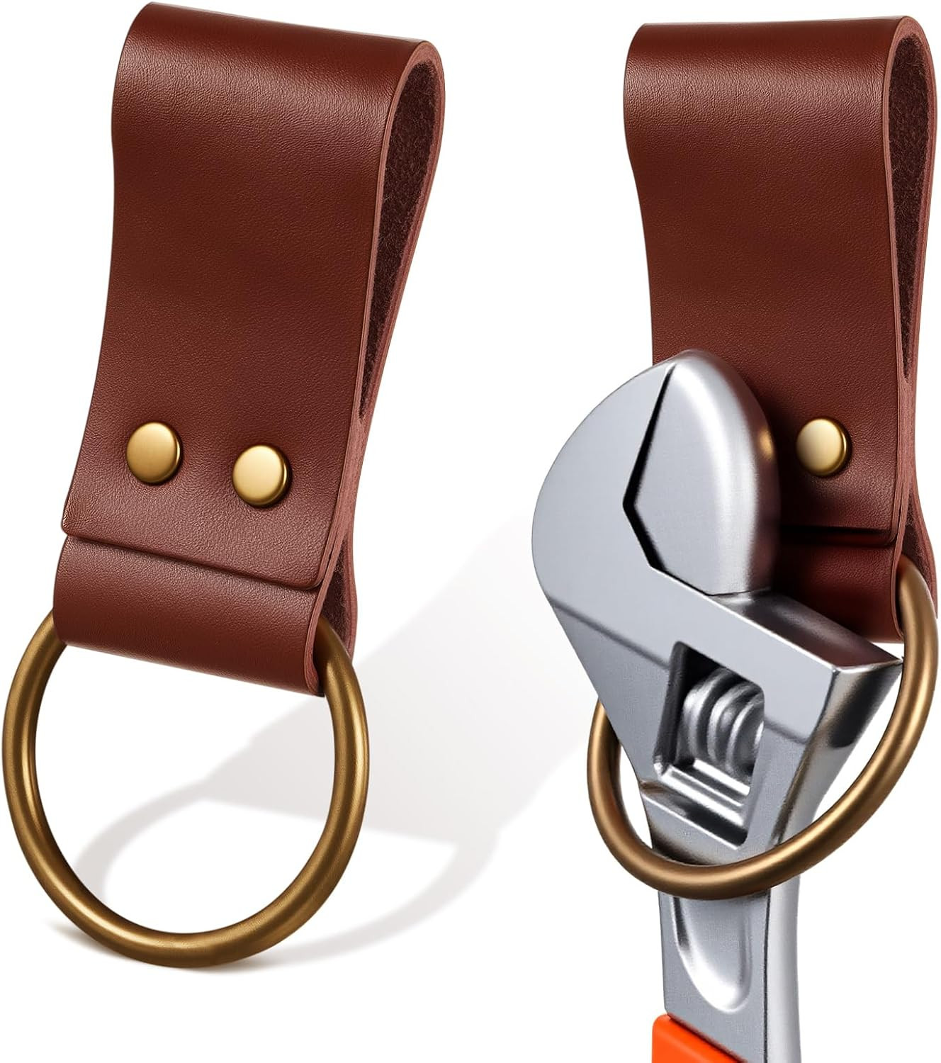 Sadnyy 2 Pcs Genuine Leather Hammer Holder Fits Belts up to 2\ Sadnyy 2 Pcs Genuine Leather Hammer Holder Fits Belts up to 2\
