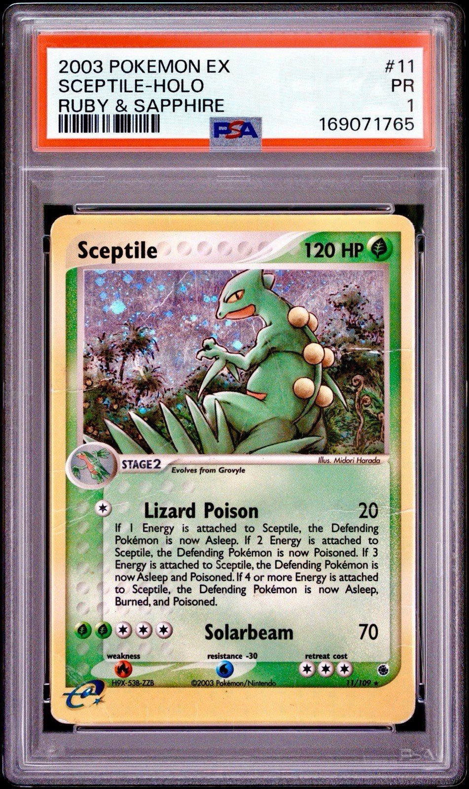 PSA 1 2003 Pokemon EX Ruby & Sapphire Sceptile Holo #11 - Pop 8