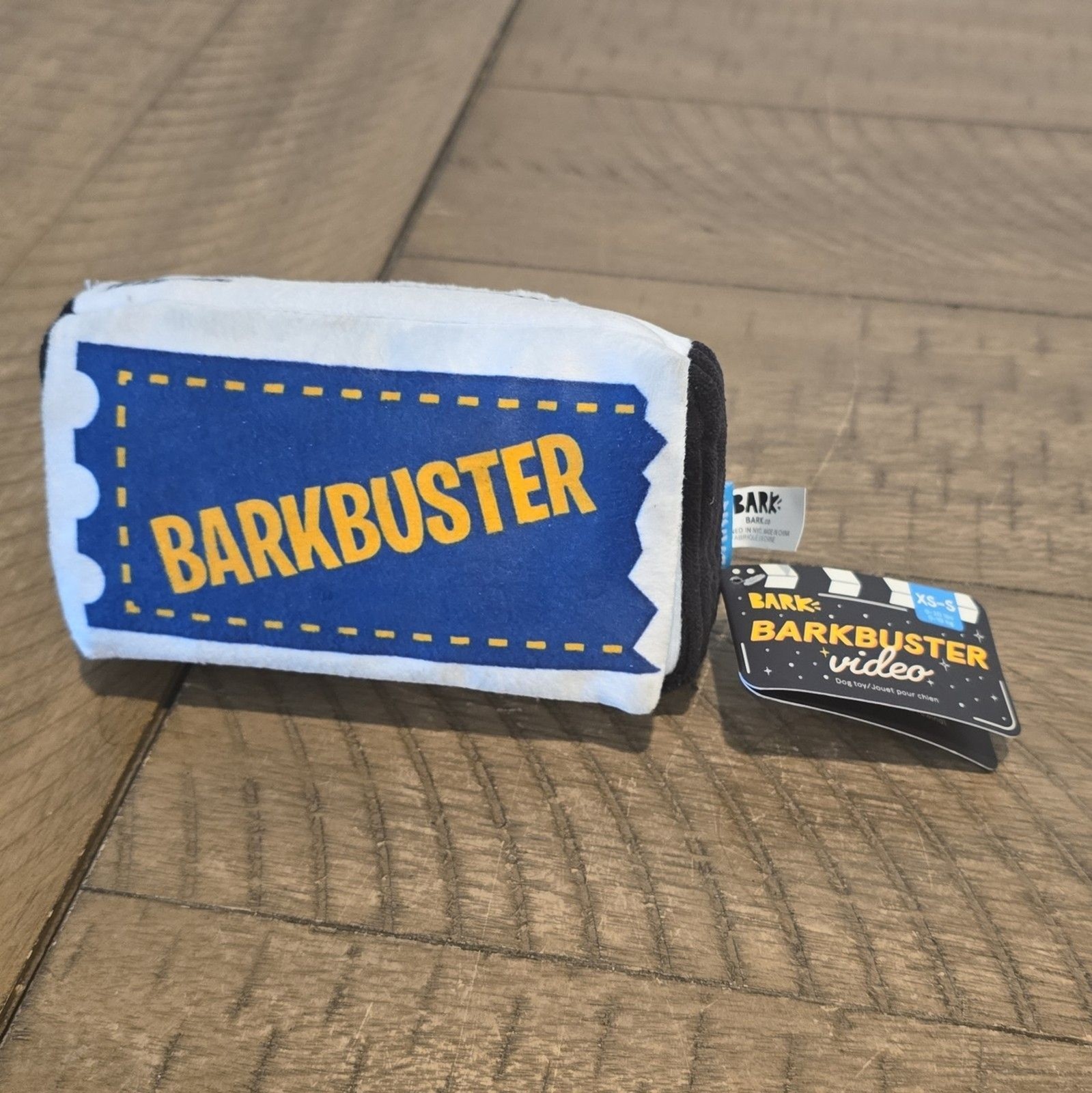 Bark Box Barkbuster Video Drool Intentions Plush Blue XS/S Dog Toy NWT