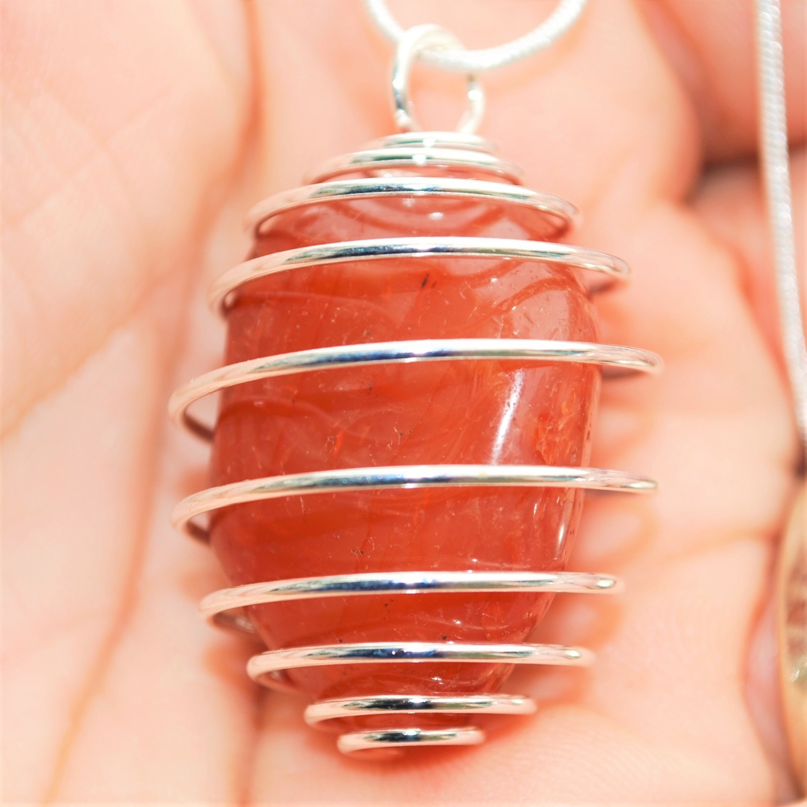 Brazilian Carnelian Agate Crystal Pendant 20\