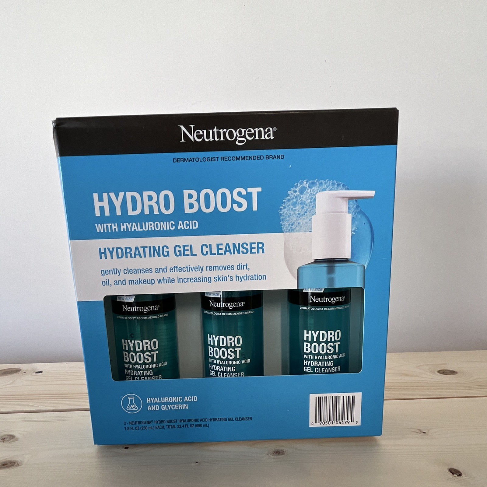 Neutrogena Hydro Boost Hydrating Gel, Cleanser, Fragrance-Free, 3-Pack, 7.8oz