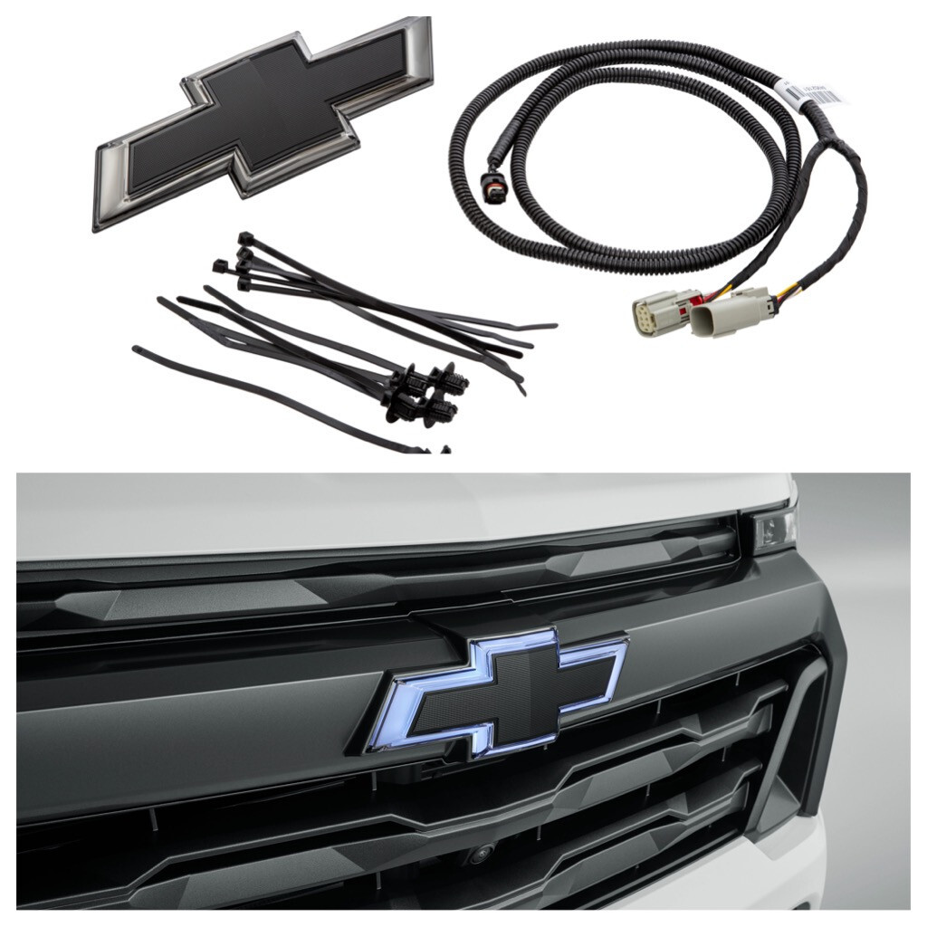 2023-2027 Chevrolet Colorado Illuminated Front Bowtie Black GM OEM NEW 85628060