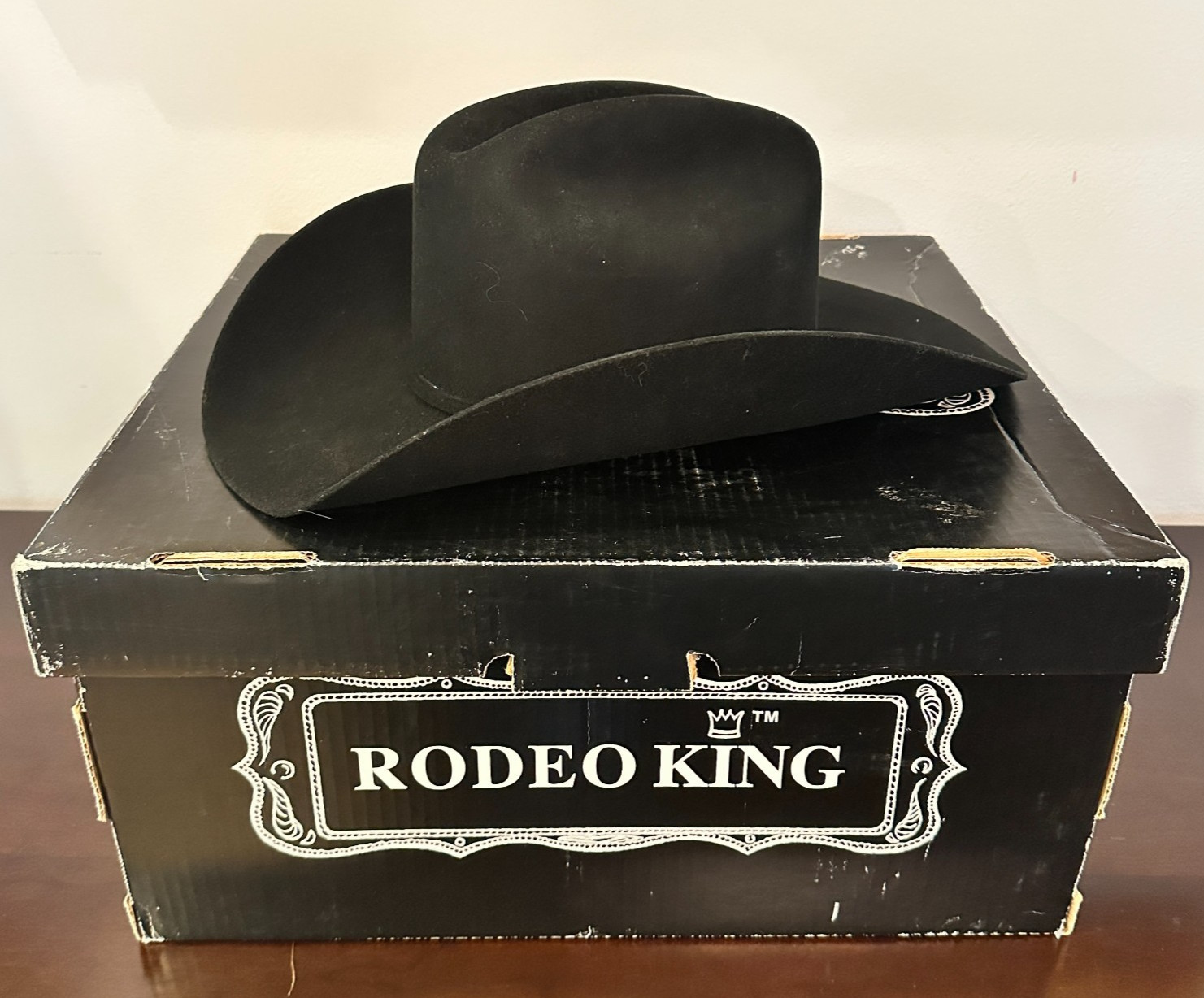 Rodeo King Beaver Open Crown Rust Western Hat  7 1/4 w/ Box