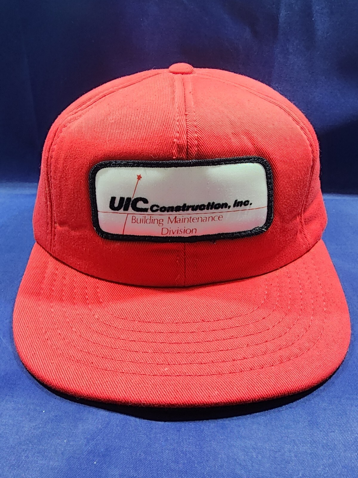 Vintage UIC Construction, Inc Cardinal Hat Red Logo Patched Snapback Cap 