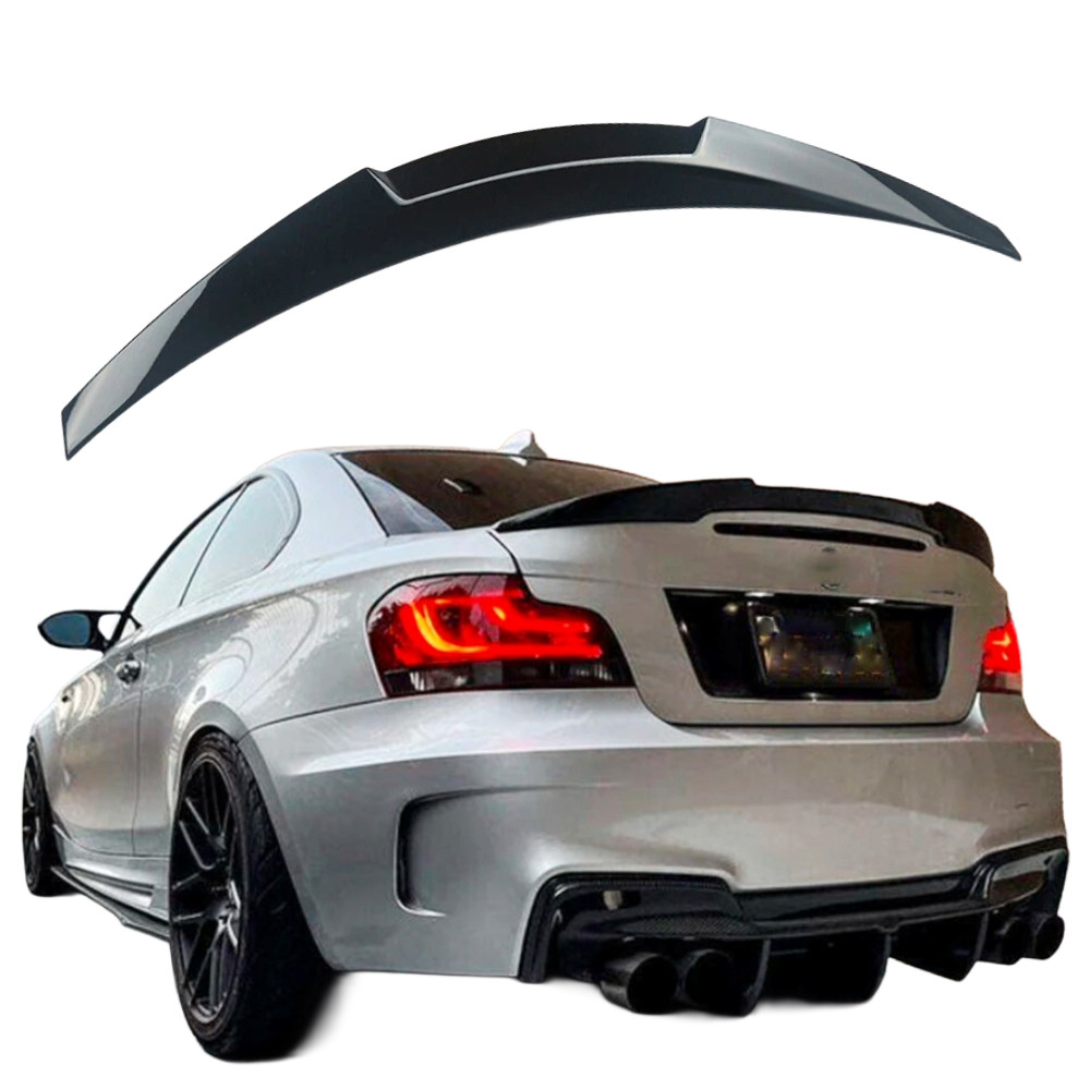 Fit 2007-2013 BMW E82 E88 1-Series Gloss Black M4 Style Rear Trunk Spoiler Wing