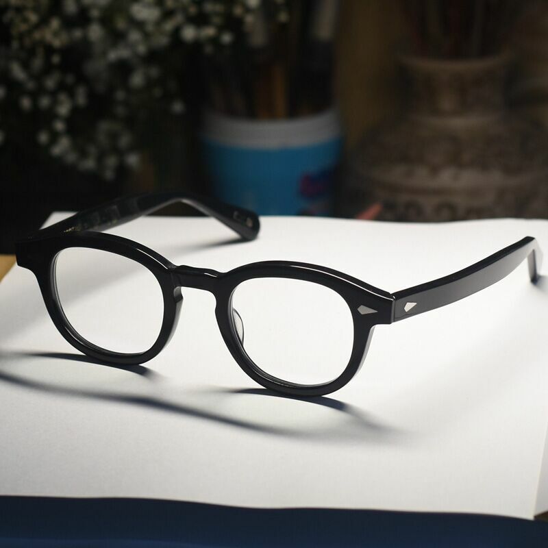 Vintage Acetate glasses johnny depp eyeglasses mens black glassses women eyewear Vintage Acetate glasses johnny depp eyeglasses mens black glassses women eyewear