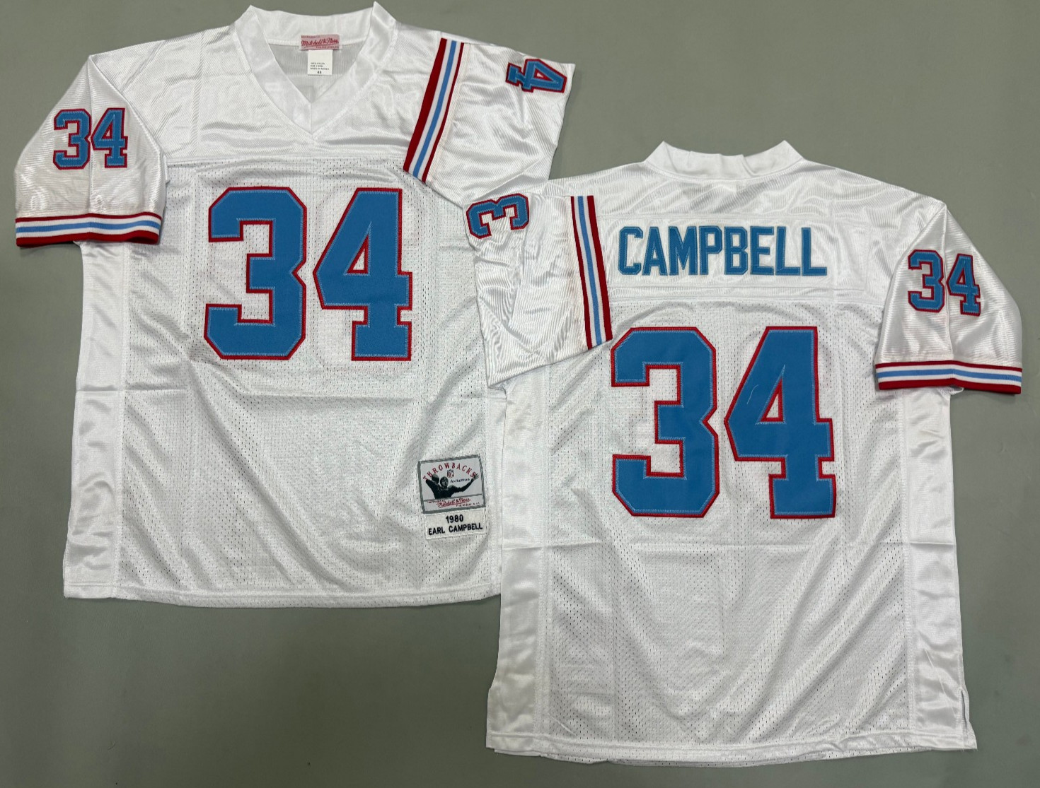 VINTAGE Earl Campbell #34 Oilers Throwback Stitched Jersey