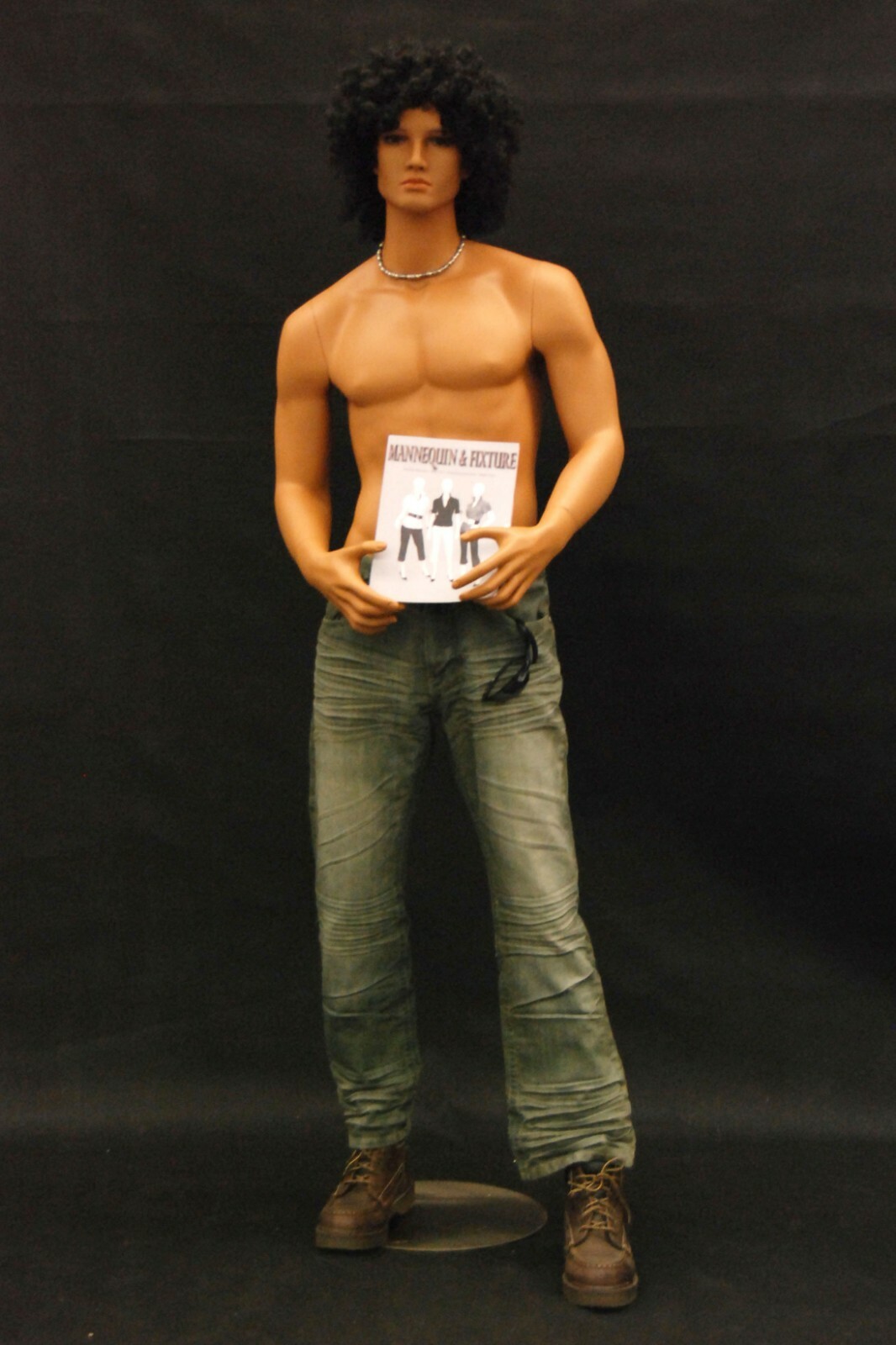 Adult Tan Male Realistic Fiberglass Standing Full Body Mannequin with Base Adult Tan Male Realistic Fiberglass Standing Full Body Mannequin with Base