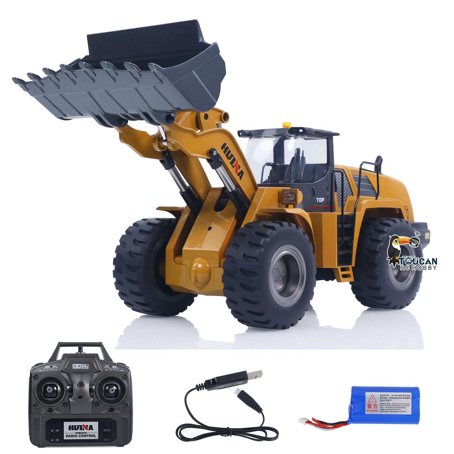 US Stock 1/14 HUINA 2.4G 10CH RC Loader 1583 Electric Lifting Construction Model
