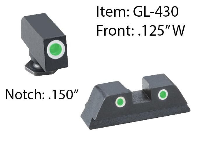 AmeriGlo GL430 Classic 3-Dot Tritium Sight Set UPC: 644406908746