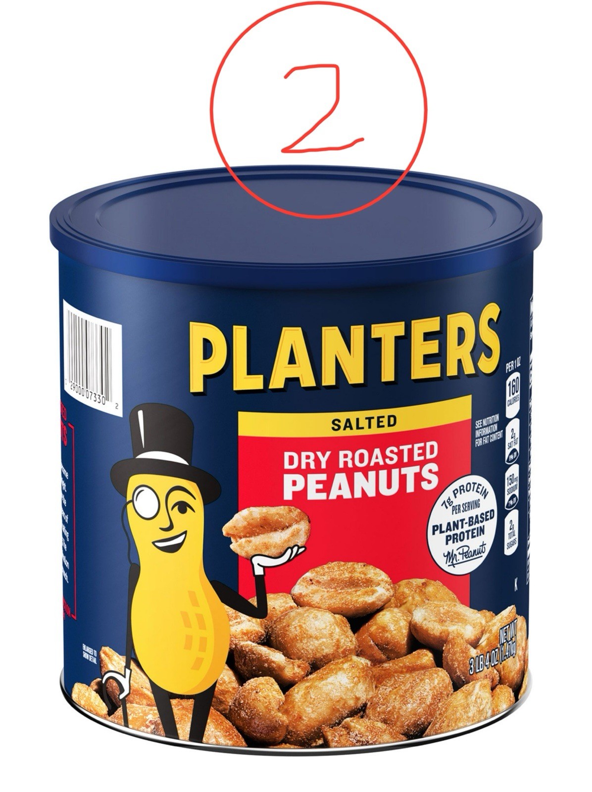 *2 PK**Planters Salted Dry Roasted Peanuts ~Certified Kosher ( 52 oz. Each Pack)