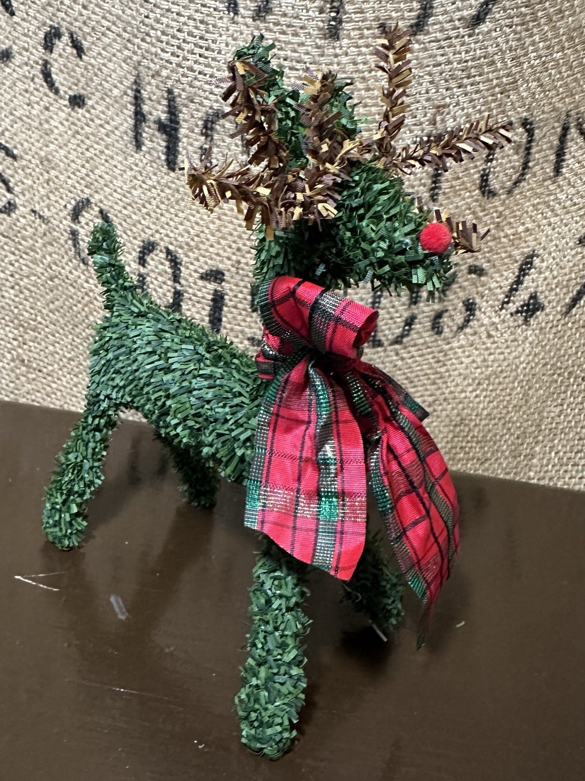 9” Vintage Reindeer Rudolph Set of 4 Topiary Christmas Mantle Tabletop Decor
