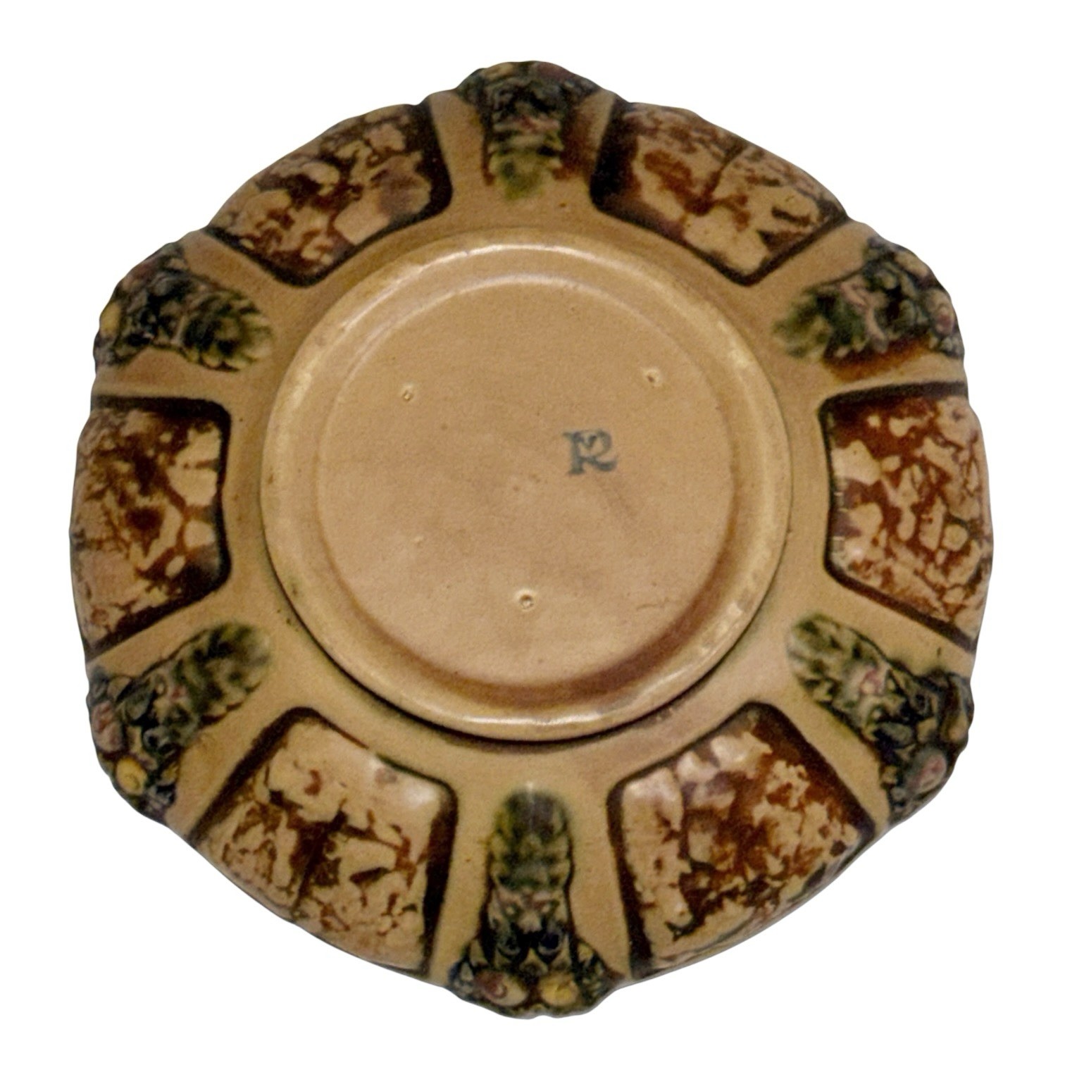 Roseville Florentine Art Pottery Bowl Brown Green 9” Vintage 1920s