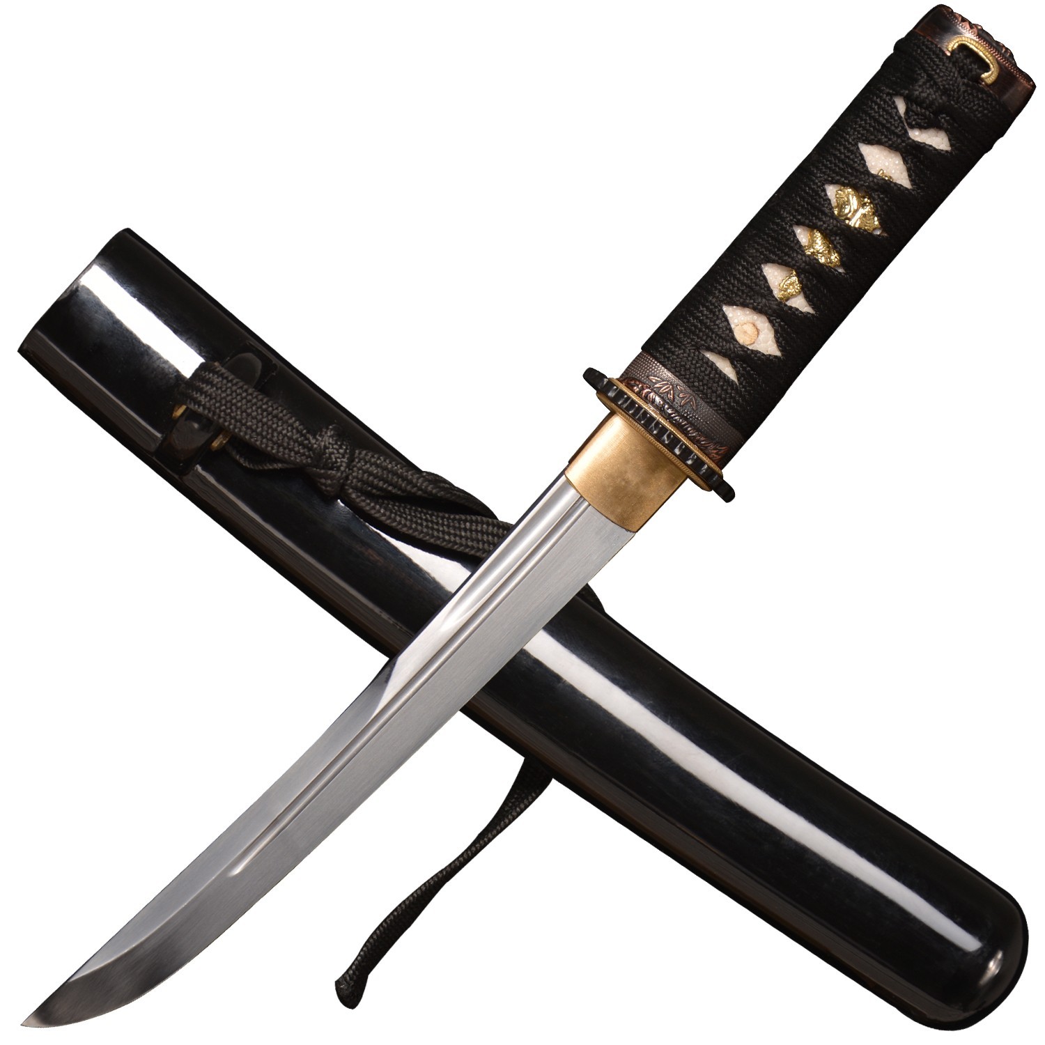 16.5in Mini Samurai Sword/Japanese Small Sword/1045 Carbon Steel/Black Sword