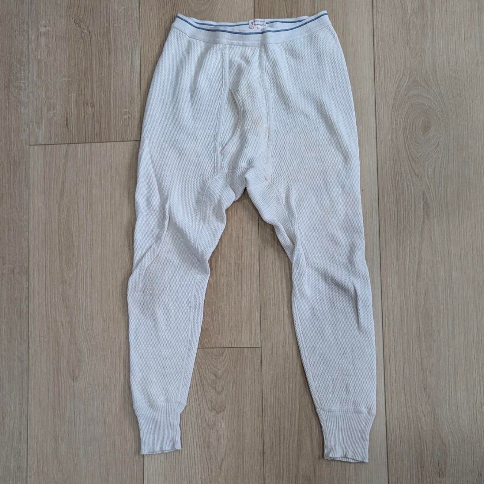 Vintage Towncraft Men\'s M Waffle Knit Thermal Long Johns - Equestrian Base Layer