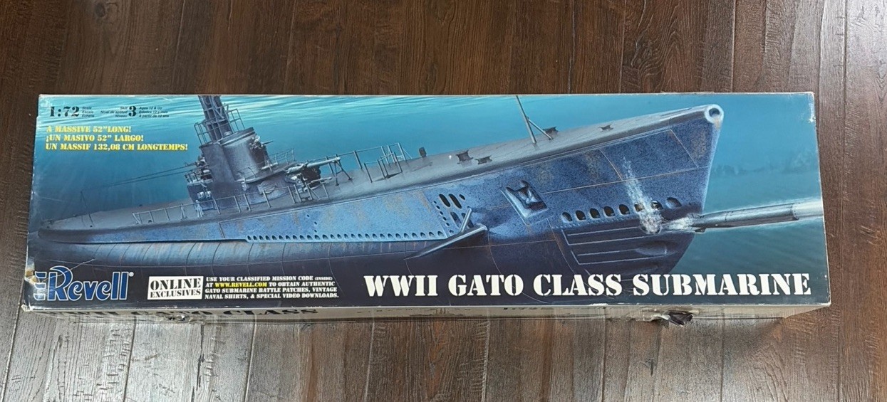 RARE Revell WWII 🔥 Gato Class Submarine 1:72-Plastic Model Kit UNASSEMBLED/NEW