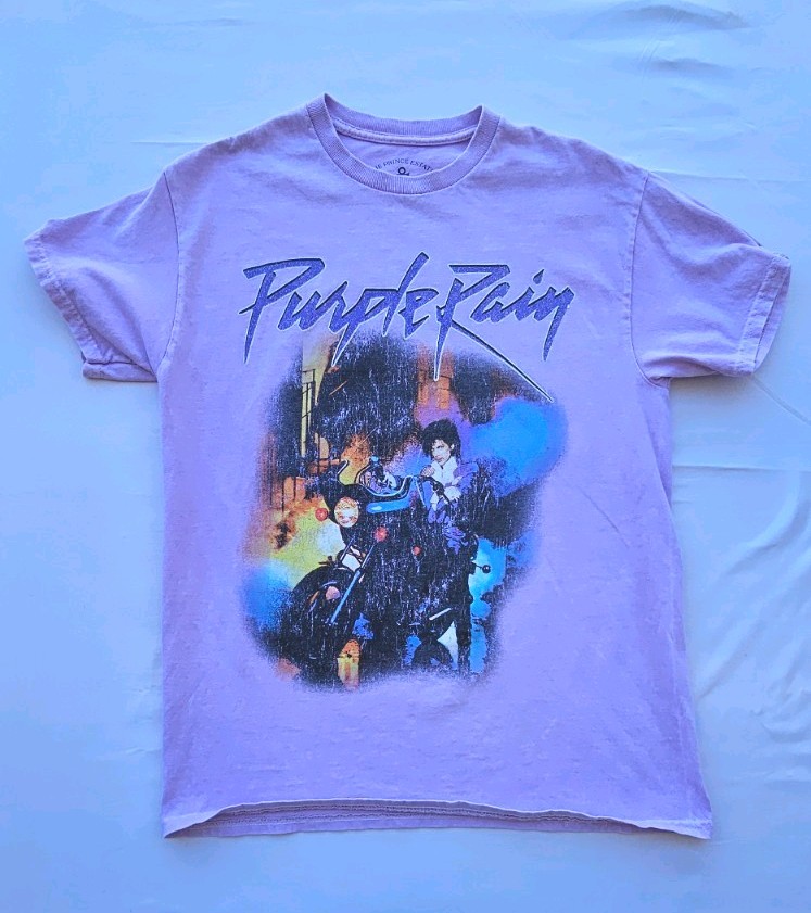 Prince Purple Rain Official Merchandise T-Shirt Size M Graphic Front & Back