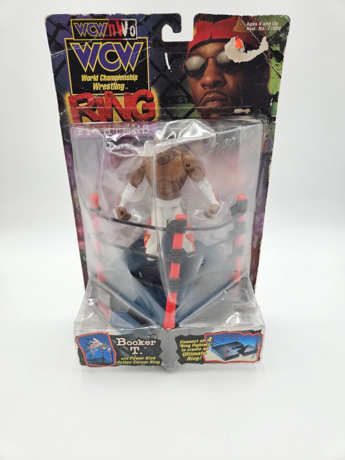 Booker T Ring Fighters Action Figure 1999 Toy Biz Pro-Wrestling Box Damaged (A) Booker T Ring Fighters Action Figure 1999 Toy Biz Pro-Wrestling Box Damaged (A)