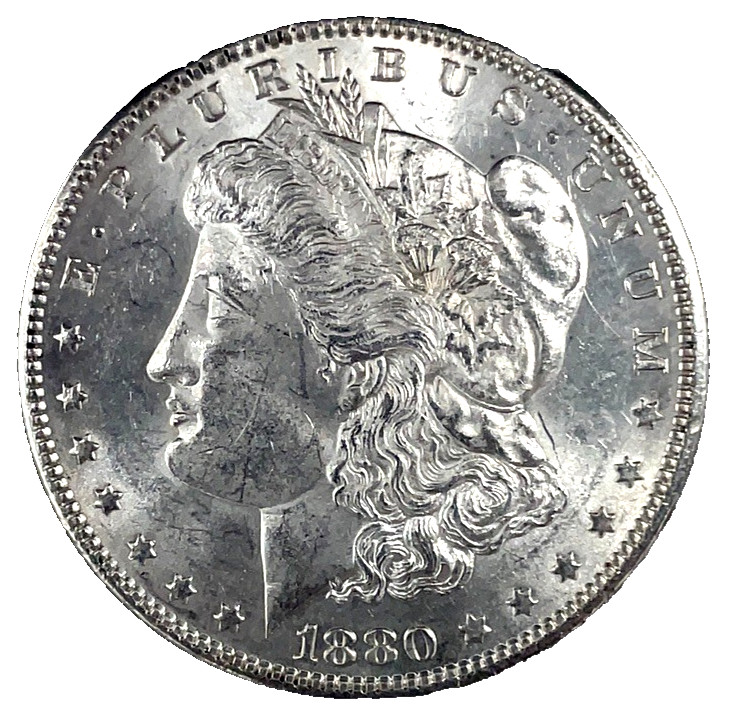 1880 Morgan Silver Dollar BU. Choice Uncirculated $1 U.S Coin # 2985