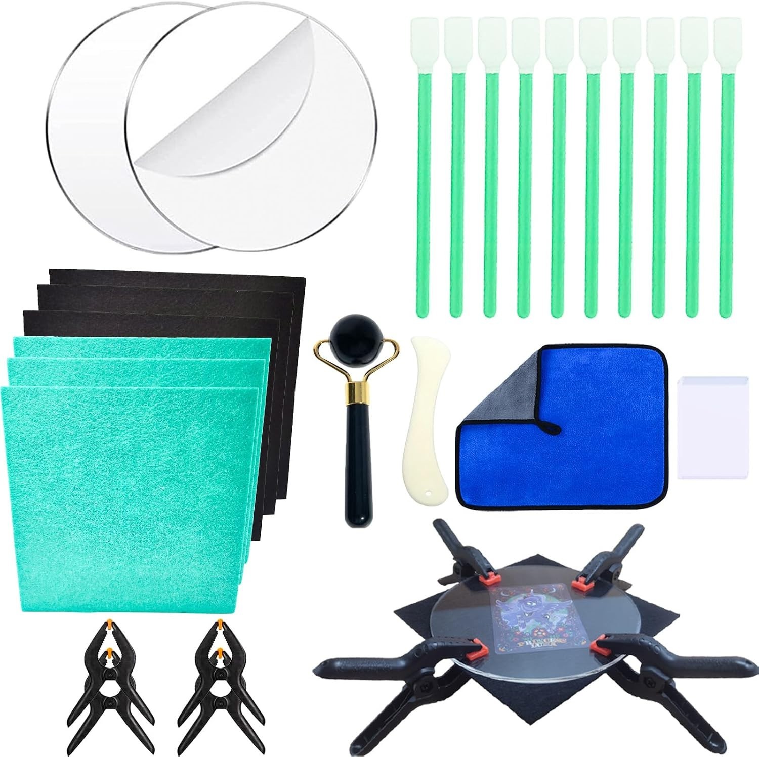 28pc Trading Card Cleaning Repair Kit Sports Card Care Flattening Tools