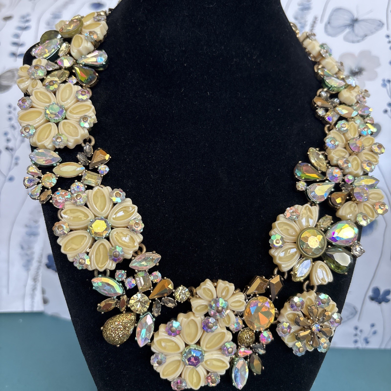 Vintage J.CREW GORGEOUS “Flower Bloom”Statement Necklace ~FAST SHIPPING