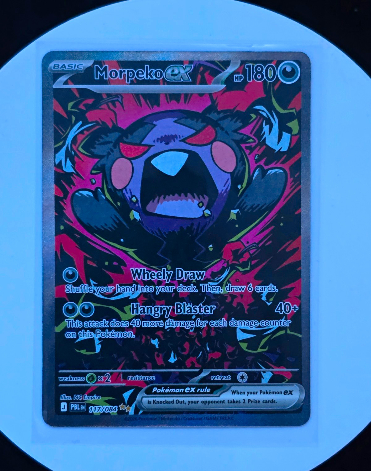 Morpeko ex 117/084 PBL Full Art Holo Ultra Rare English 2024 Pokemon TCG Morpeko ex 117/084 PBL Full Art Holo Ultra Rare English 2024 Pokemon TCG