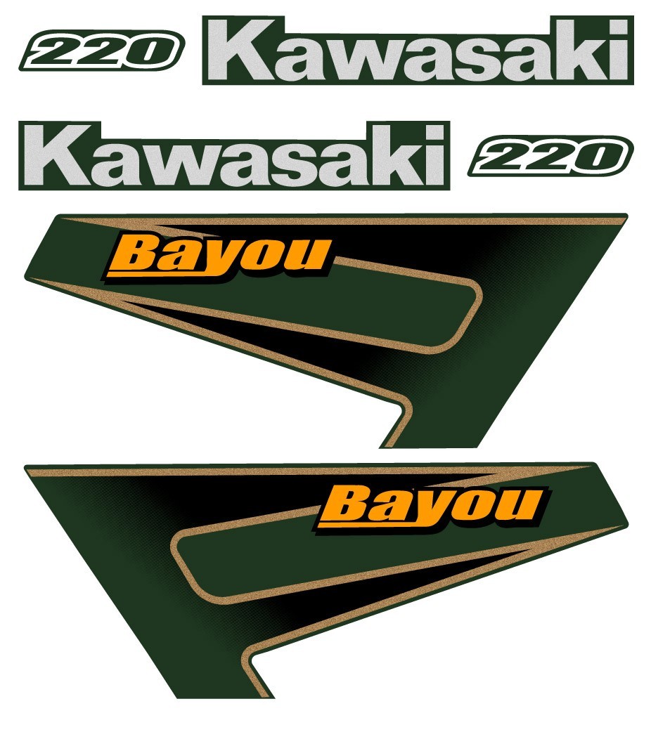 1999 Kawasaki Bayou 220 250 Decal Graphics Emblem Pattern Plastic Marks OEM Kit
