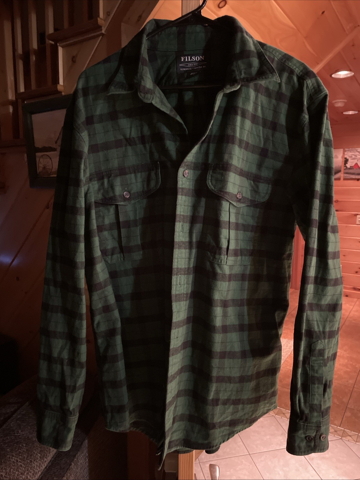 Filson Men\'s Long Sleeve Flannel Shirt Size Large