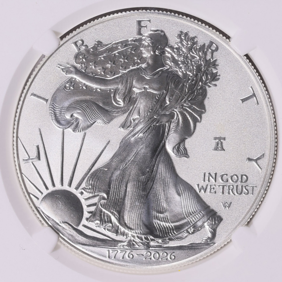 1776-2026 W  Uncirculated American Silver Eagle 250th Liberty Bell Privy