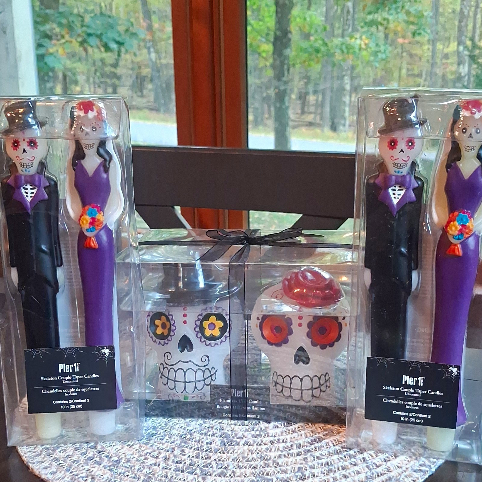 Pier 1 Day of the Dead Halloween Decorative 10in Taper Candles and LED Candles Pier 1 Day of the Dead Halloween Decorative 10in Taper Candles and LED Candles