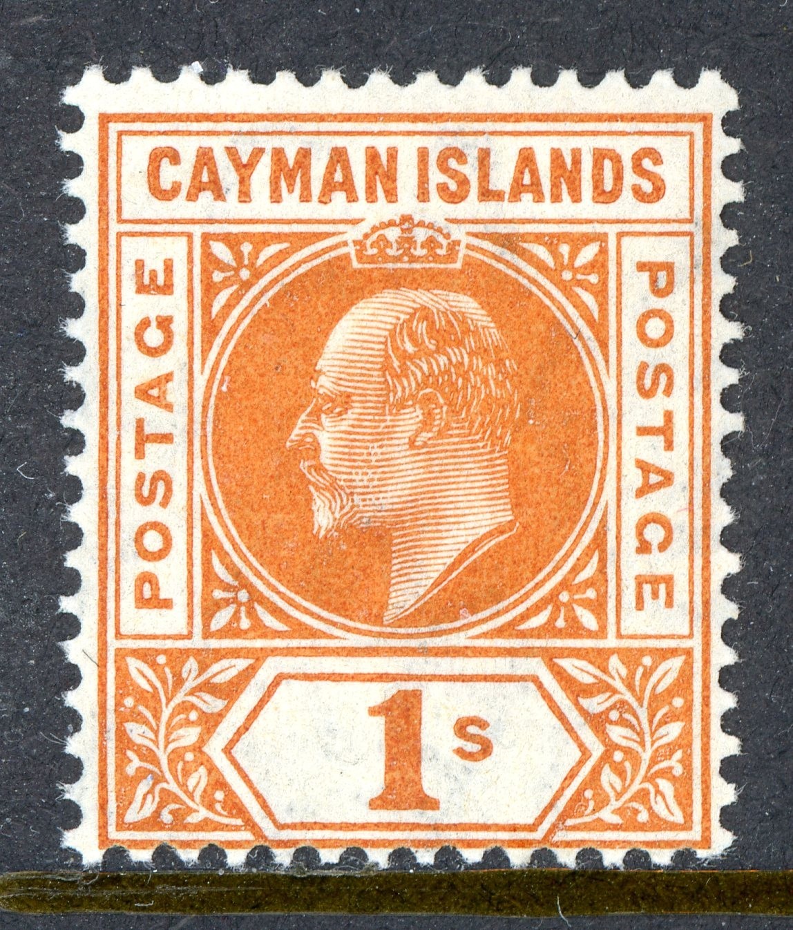 British Colonies 1901 KEVII Cayman Islands 1s Brown Orange Scott #7 Mint X162
