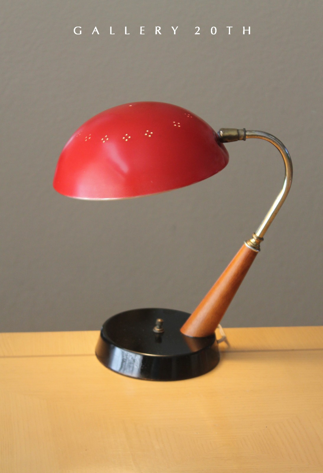 ATOMIC SAUCER DESK LAMP THURSTON VTG UFO LIGHTOLIER TEAK MID CENTURY MODERN