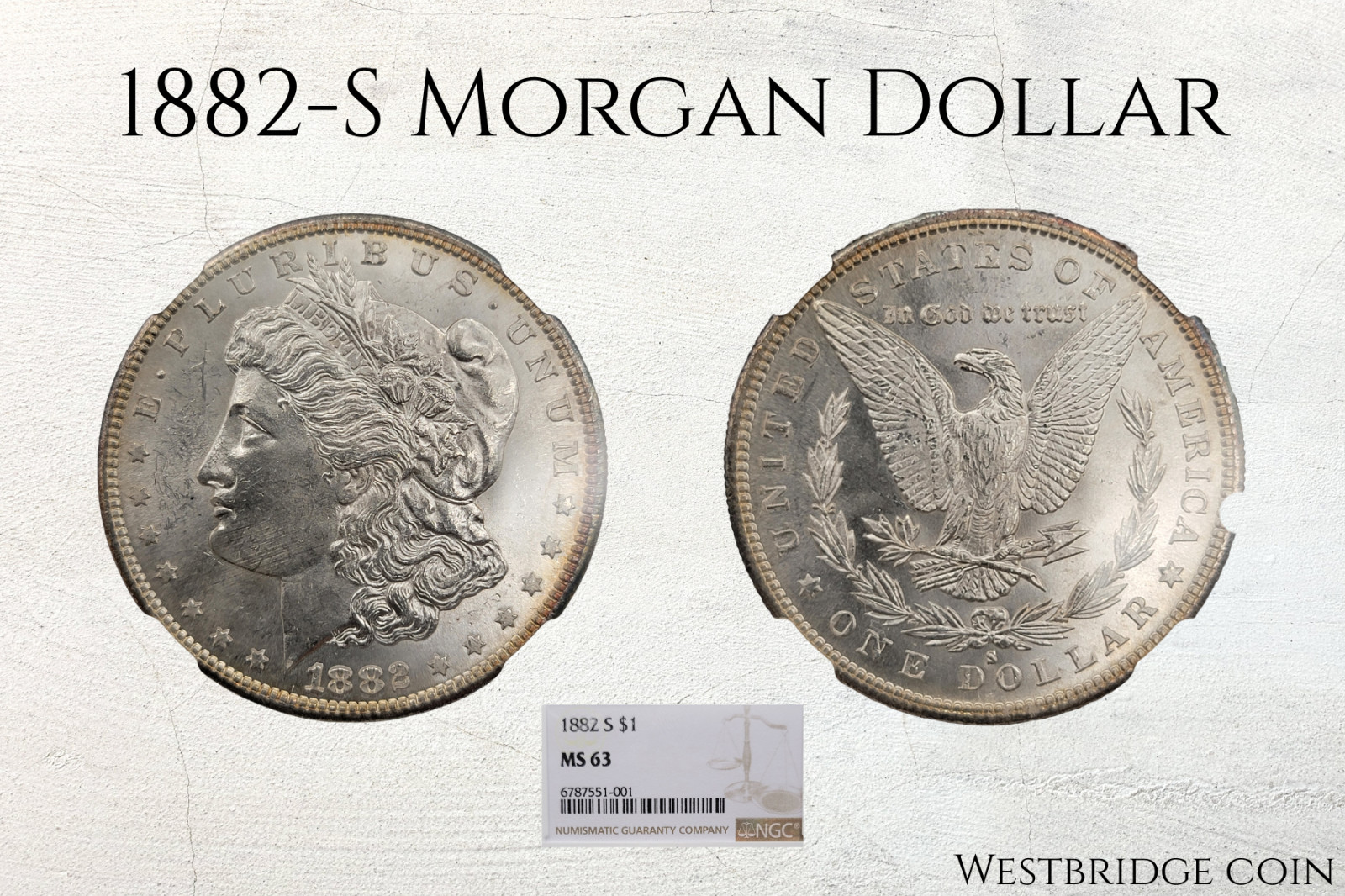 1882-S Morgan Silver Dollar NGC MS63